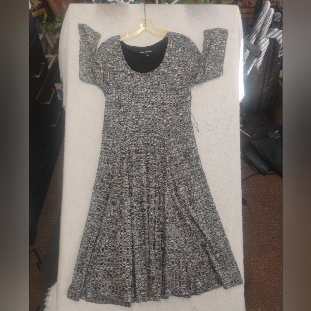 Danillo Boutique Fit & Flare Knit Dress Women’s Medium Gray Long Sleeve Skater